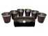 Набір чарок із нержавіючої сталі обтягнутих шкірою Україна JB-01 - 6 шт. x 75 мл - У шкіряному чохлі - Китай