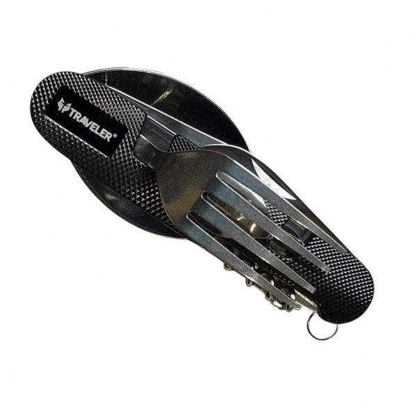 Набір туристичний Traveler багатофункціональний 9в1 - A-109ALL - Чорний