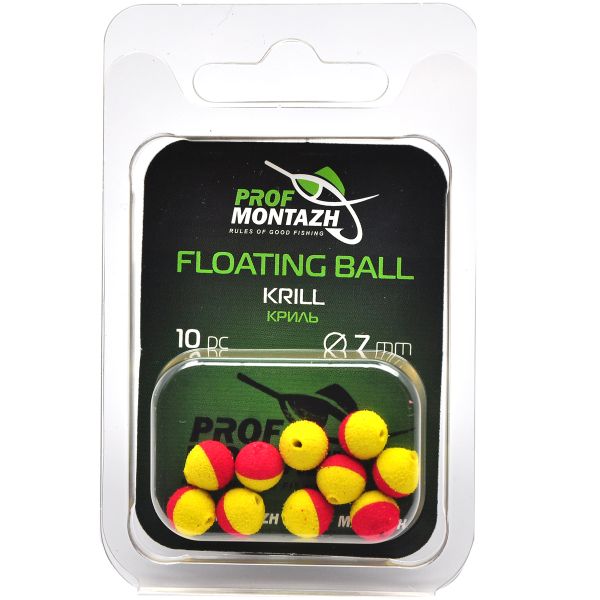 Насадка ароматизована Проф Монтаж Floating Ball - Плаваюча - Ø7 мм - Криль "Krill" - 10 шт/уп