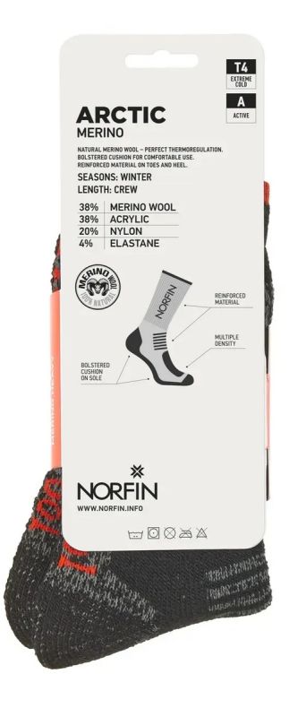 Шкарпетки Norfin T4A Arctic Merino Crew