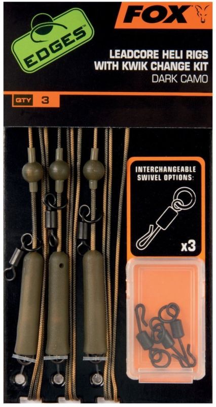 Оснащення Fox EDGES Leadcore Heli Rigs With Kwik Change Kit - 3 шт/уп