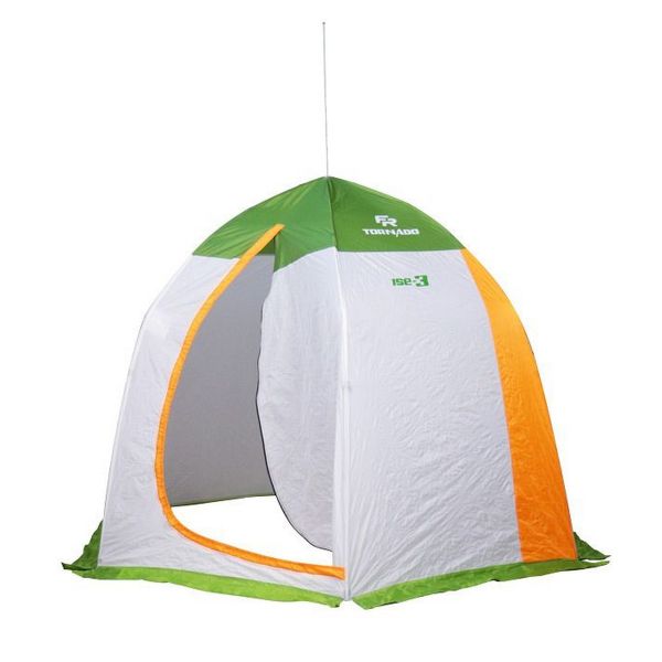 Намет зимовий Fishing ROI Tornado Ise 3 - 220x220x180 см - Білий/Зелений/Помаранчевий