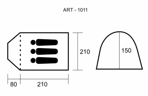 Намет Green Camp 3-х місцевий - GC1011
