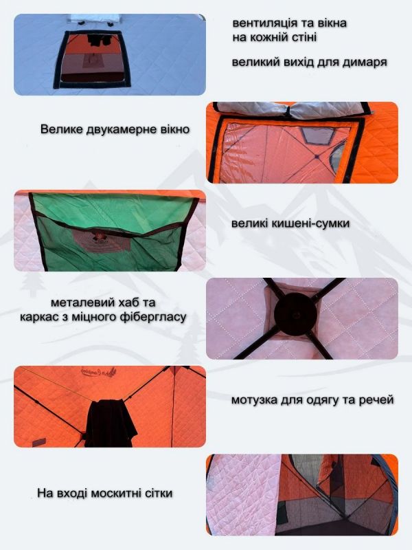 Намет-куб зимовий тришаровий утеплений Mircamping 2017А (Компакт) - 4-х місний