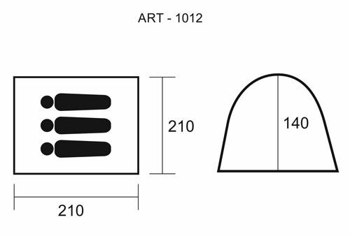 Намет одношаровий 3-х місцевий GreenCamp - GC1012