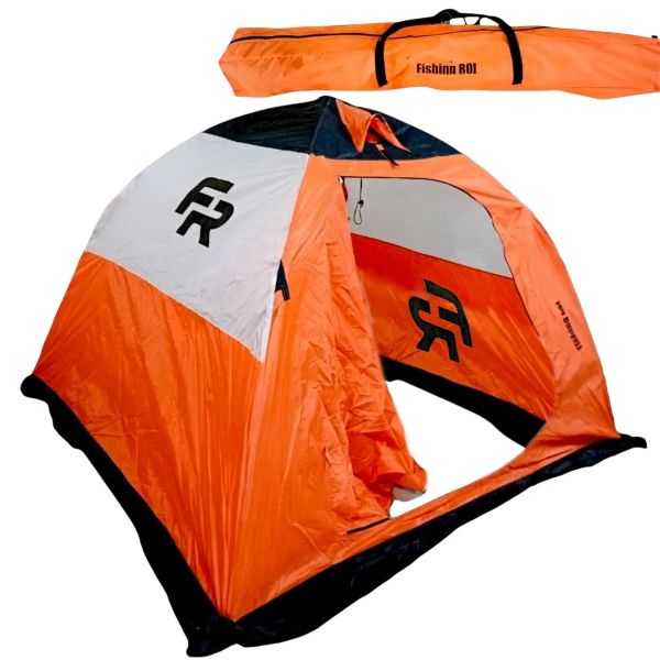 Намет зимовий Fishing ROI Ice Fishing - 200x200x160 см - Помаранчевий/Білий/Коричневий