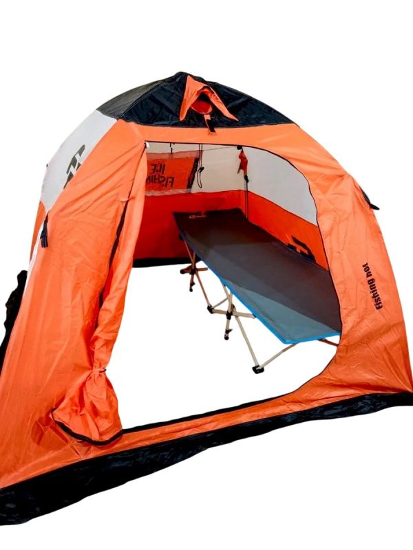 Намет зимовий Fishing ROI Ice Fishing - 200x200x160 см - Помаранчевий/Білий/Коричневий