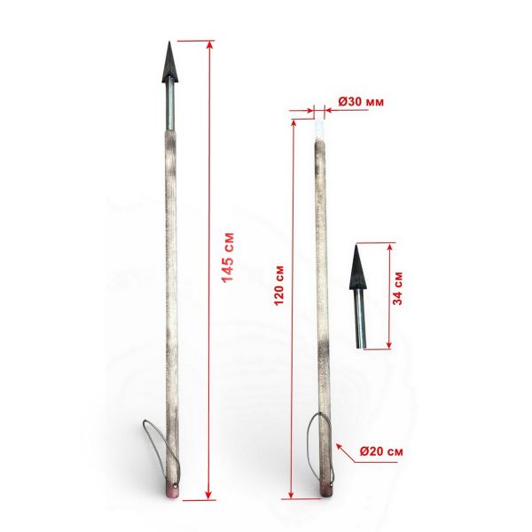 Пешня Піка (тригранна) з дерев'яною ручкою