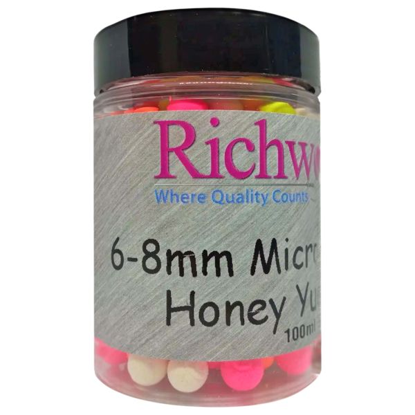 Плаваючі бойли Richworth Pop Ups Boilies - Micro 6-8 мм - 100 мл - Honey Yucatan (Мед)