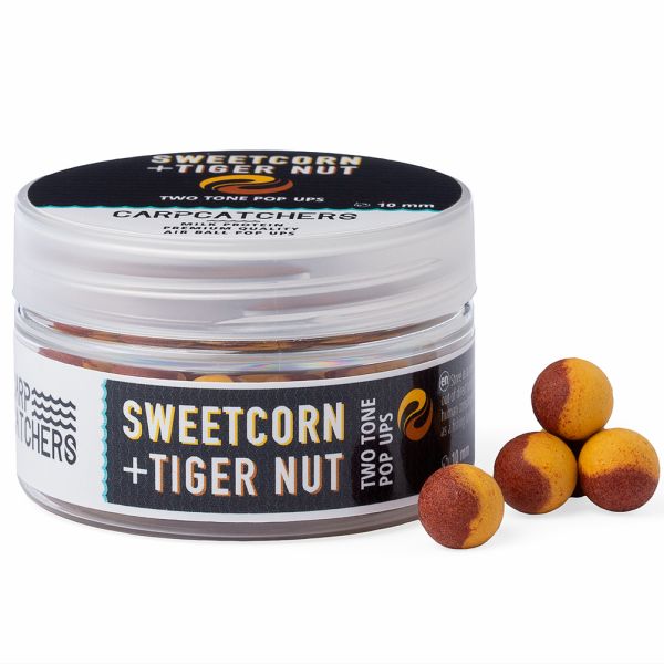 Бойли Carp Catchers Pop Ups - Ø10 мм - Двоколірні - Sweetcorn and Tiger nut