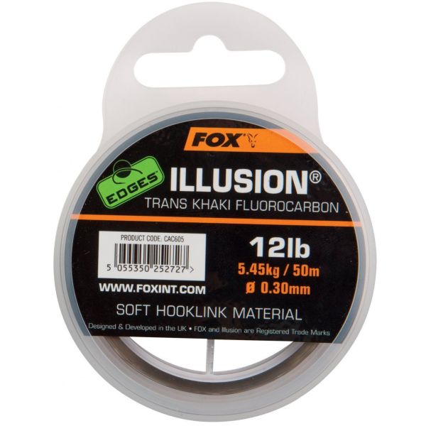 Поводочний матеріал м'який флюорокарбоновий Fox Illusion Soft - Hooklink - Trans Khaki - 50 м