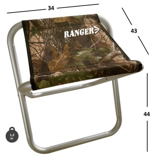 Стілець складаний Ranger Dunay (RA4425) - Без спинки - 44х43х34 см - Камуфляж