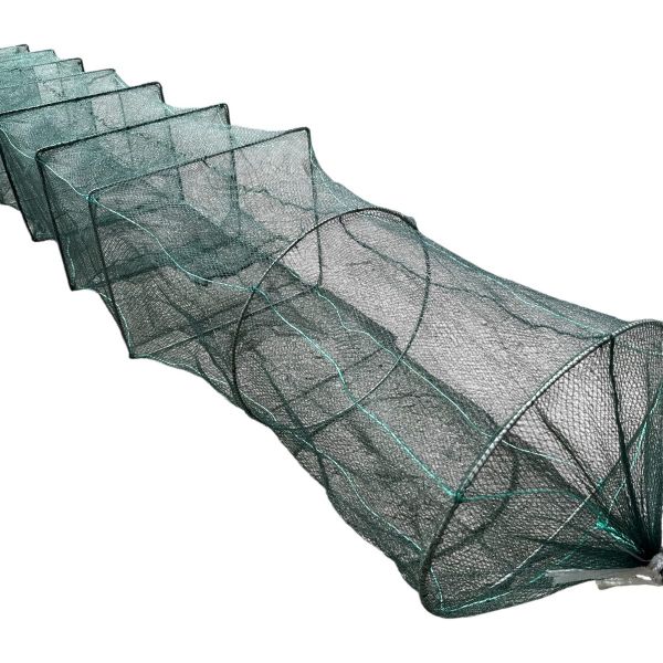 Раколовка гармошка Wolf №32 - 6 м - 43x33 см - Вічко 5 мм - 8 входів - Зелений