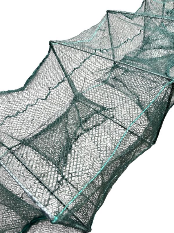Раколовка гармошка Wolf №32 - 6 м - 43x33 см - Вічко 5 мм - 8 входів - Зелений