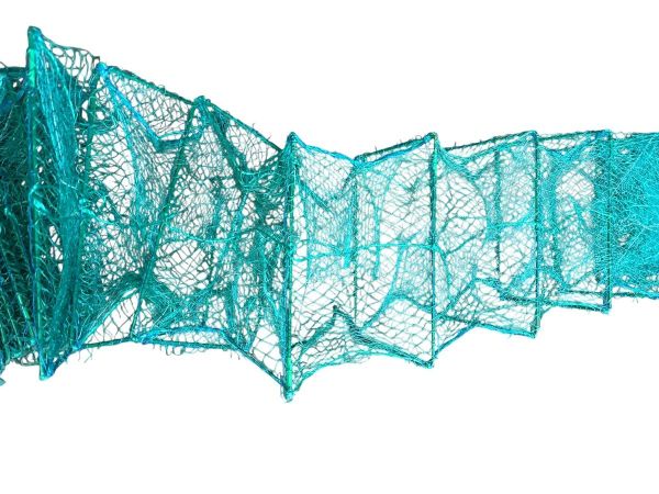 Раколовка - Кордова нитка посилена (15 ниток) - Вічко 20 мм - 21 вхід - 26x38 - Зелена - 8 м