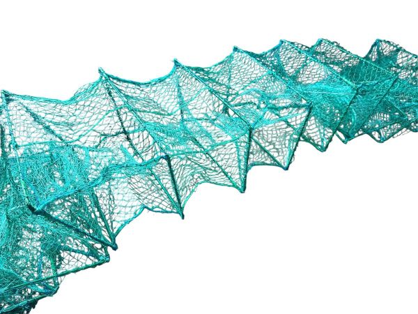 Раколовка - Кордова нитка посилена (15 ниток) - Вічко 20 мм - 21 вхід - 26x38 - Зелена - 8 м