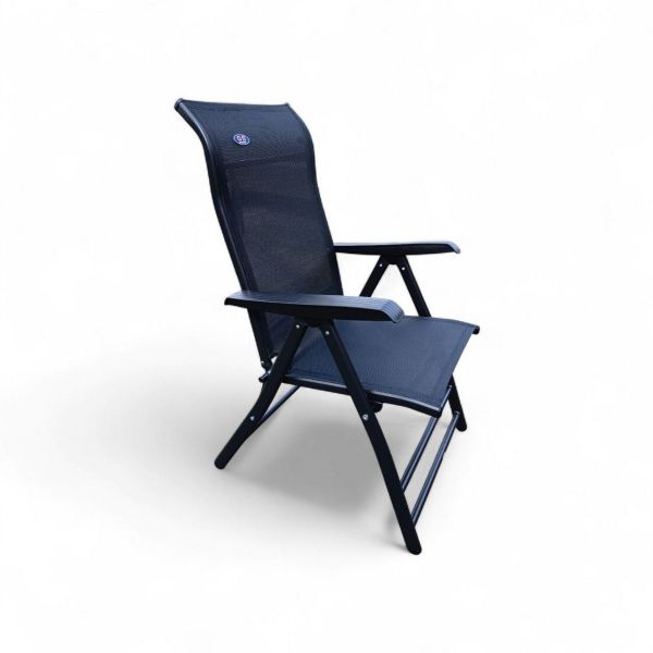 Стілець розкладний HX-12B - Розкладається у 3-х позиціях - Чорний