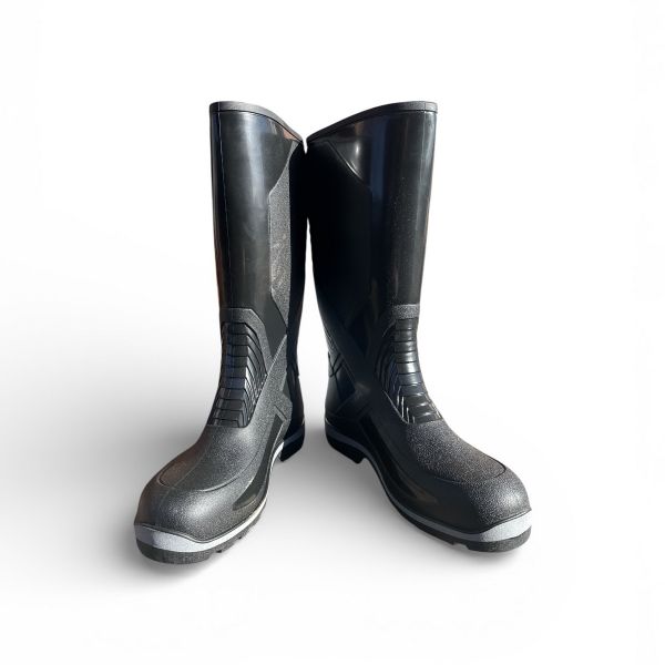 Чоботи Realpaks чоловічі СМ-5/3 - Триколірні - ПВХ - Чорний/Сірий/Чорний