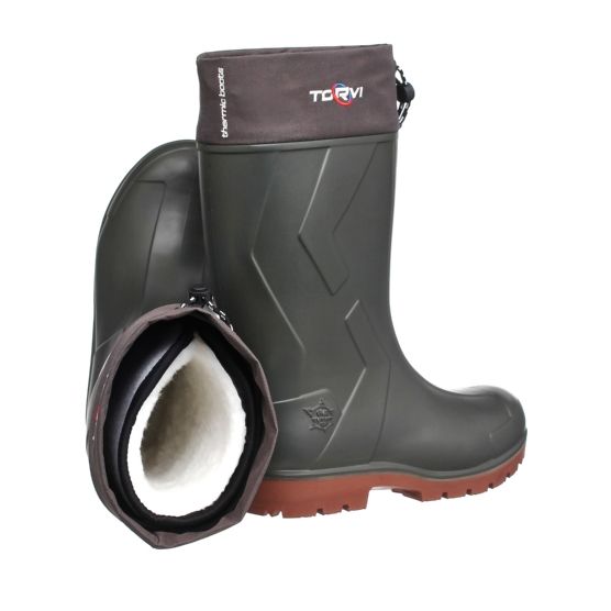 Чоботи Torvi Т-40°С - ЕВА + ПУ - шипована підошва - з 4-х шаровим змінним вкладишем (хутро) - Олива