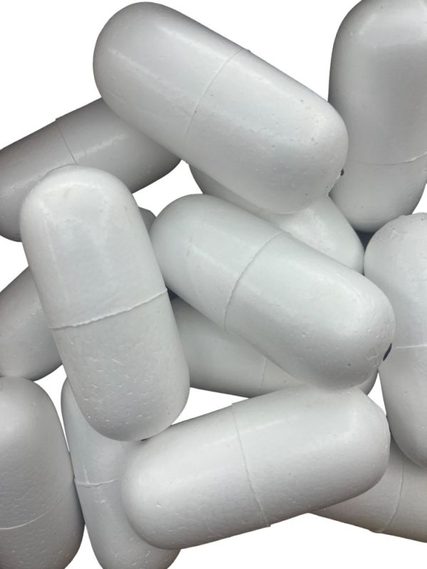 Сетевой поплавок №13 - Ø45 мм - L 110 мм - Отверстие Ø10 мм - Белый