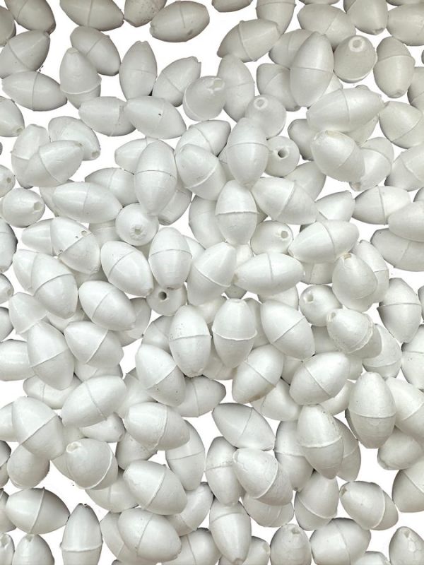 Поплавок для рибальських сіток №2-1 - Ø16 мм - L 26 мм - Отвір Ø3 мм - Білий - 250 шт/уп