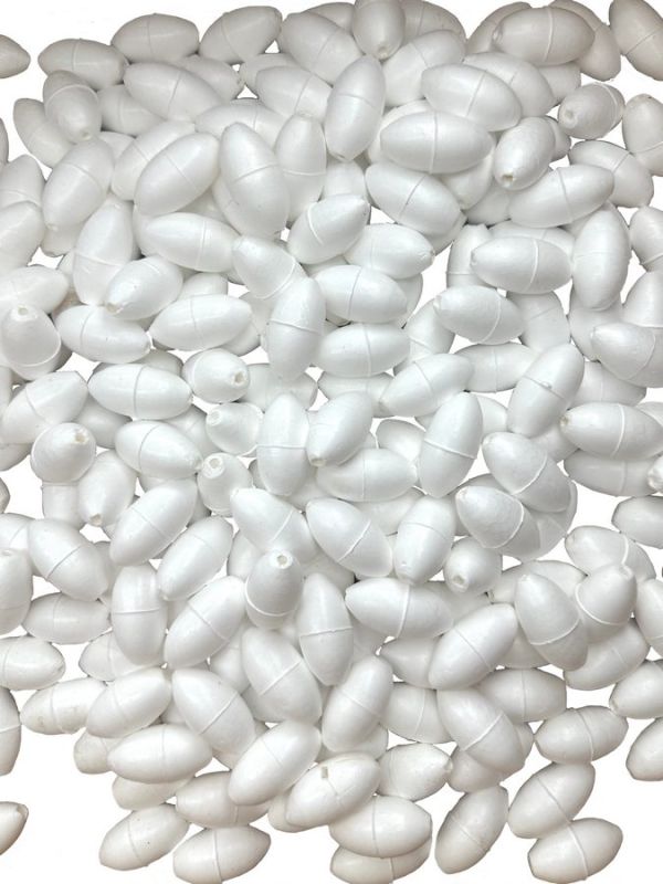 Поплавок для рибальських сіток №2 - Ø16 мм - L 30 мм - Отвір Ø3 мм - Білий - 250 шт/уп