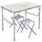 Стіл + 2 стільці - 60x90 - Білий (туристичний для кемпінгу і пікніка)