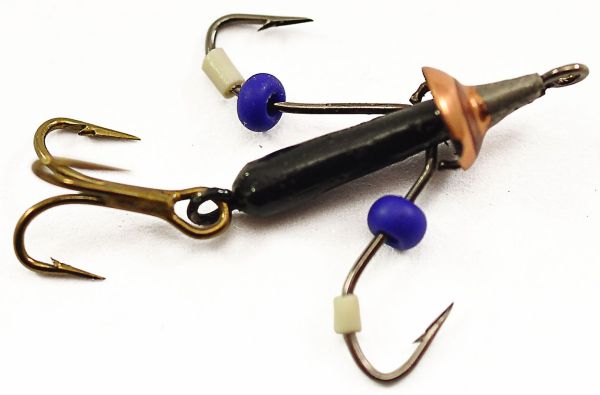 Мормишка Вольфрамова Володимирська "Стрекоза" (2 плаваючих гачка + трійник) м/к - 2 мм - 0.5 г - Арт.61