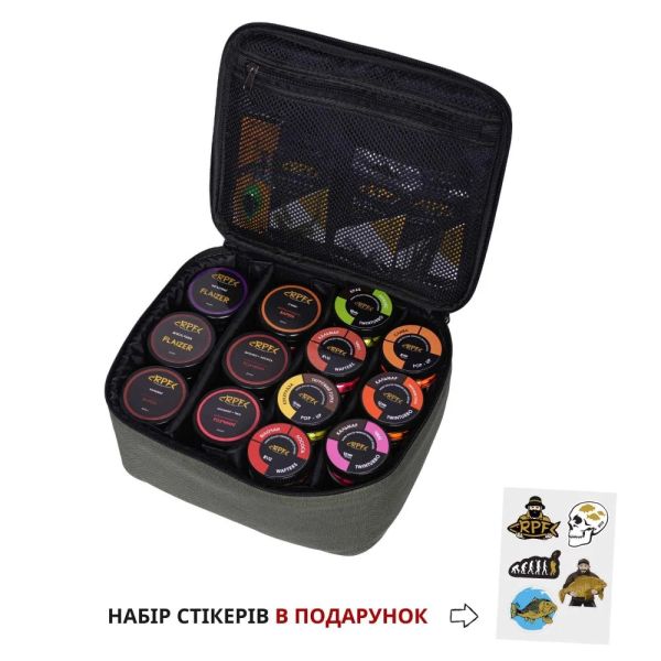 Сумка для насадок RPF + Подарунок набір Стікерів - 29х26х11 см - Олива