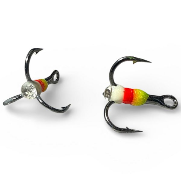 Трійник з краплею Anvi - Колір 4 Зелено-Червоно-Білий - Камінь білий