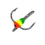 Трійник з краплею Fishing ROI GLR - Зелено-жовто-червоний - 25 шт/уп