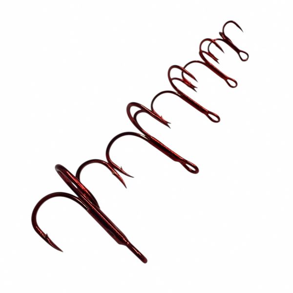Трійник Fishing ROI Treble Hook T-2 RED - Корея - 5 шт/уп