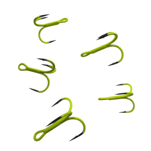 Трійник Fishing ROI Treble Hook T-4 UV Chartreuse BC - Корея - 5 шт/уп