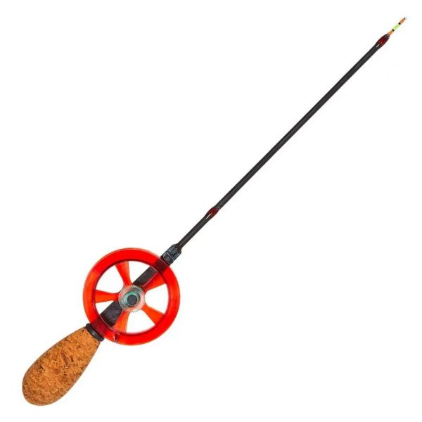 Вудка зимова телескопічна Akara Ledeer M 455 - З котушкою - З кільцями - Red