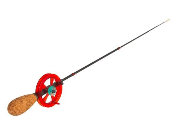 Вудка зимова телескопічна Akara Ledeer M 455 - З котушкою - З кільцями - Red