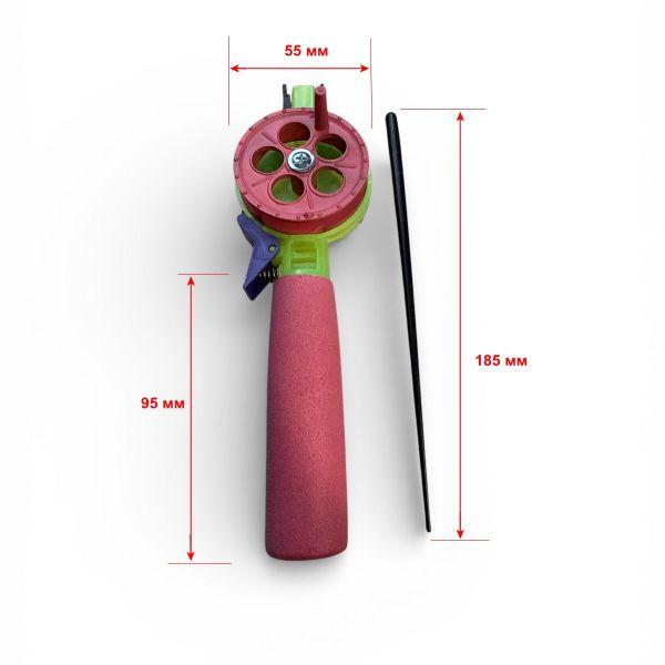 Вудка зимова Anvi - Ручка EVA 95 мм - Відкрита шпуля - З курком