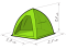 Намет для зимової риболовлі ЛОТОС 3 Універсал - 6,4 кг - 3-місна - 270х255х180 см - Зелений