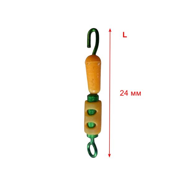 Вертлюг швидкознімний амортизуючий Херабуна - Orange - L (2,4 см) - 10 шт/уп