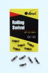 Вертлюг класичний Anvi Rolling Swivel - Розмір 4 - Чорний матовий - 10 шт/уп