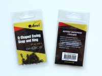 Вертлюг шарнірний з кільцем Anvi Q-Shaped Swing Snap and Ring - Розмір 4 - Чорний матовий - 10 шт/уп