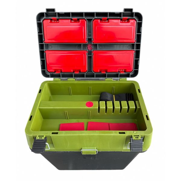 Ящик для зимової риболовлі - 18 л - 35x39x18 см - Чорно-оливковий - Україна