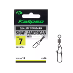 Застібка з вертлюгом Kalipso Snap American with swivel 2011 - 07BN - №7 - Чорний нікель - 18 кг - Сталь - 10 шт/уп