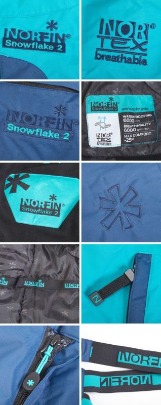 Костюм жіночий Norfin Women Snowflake 2 Блакитний - Зимовий -25°C